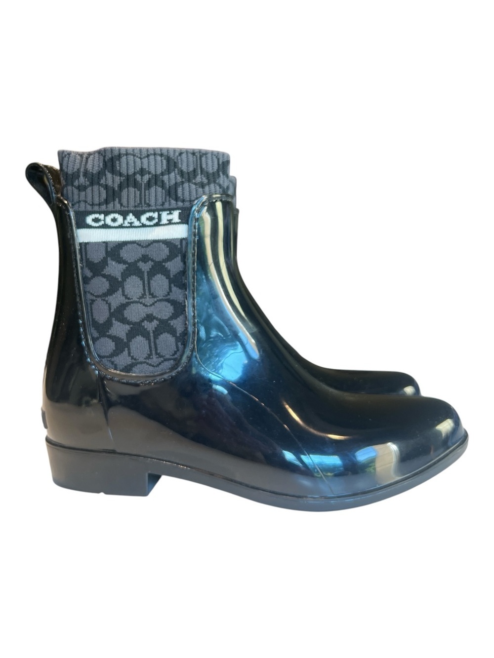 Coach Women’s Rivington Signature Logo Rain Bootie, Size 7 Black